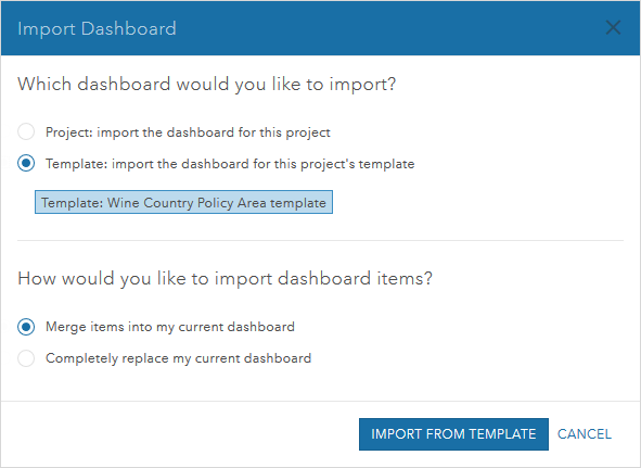 Import dashboard from template Import dashboard from template