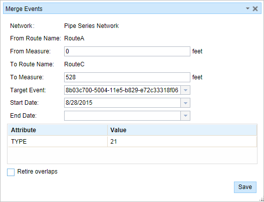 Merge Events widget Merge Events widget