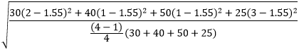 Weighted standard deviation of areas Weighted standard deviation of areas