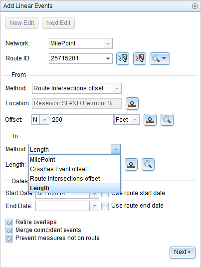 To Method length selection To Method length selection